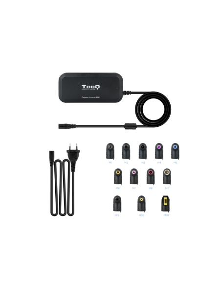 TooQ TQLC-90BS02AT adaptador e inversor de corriente Interior 90 W Negro