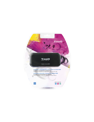 TooQ TQLC-90BS02AT adaptador e inversor de corriente Interior 90 W Negro