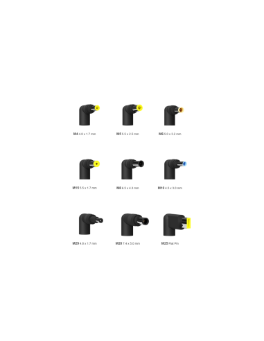 AISENS Cargador 65 W Automatico Universal Multitension Para Portatil Con 9 Conectores + USB-A QC.3.0