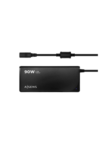 AISENS ASLC-90WAUTO-BK adaptador e inversor de corriente Interior 90 W Negro