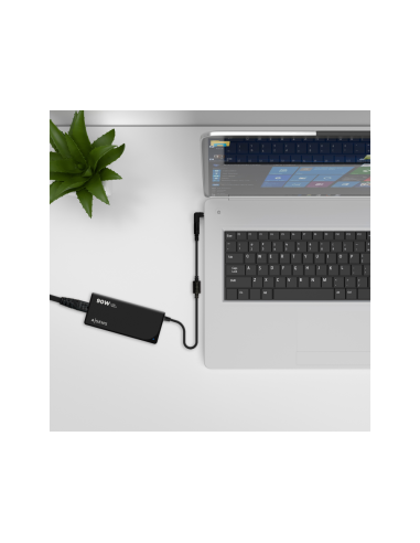 AISENS ASLC-90WAUTO-BK adaptador e inversor de corriente Interior 90 W Negro