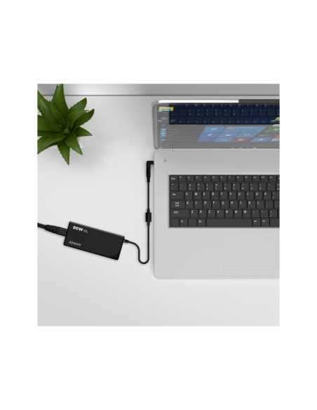 AISENS ASLC-90WAUTO-BK adaptador e inversor de corriente Interior 90 W Negro