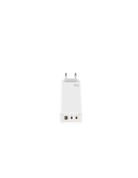 Leotec Cargador 65W GaN 2 USB-C PD + 1 USB-A Blanco