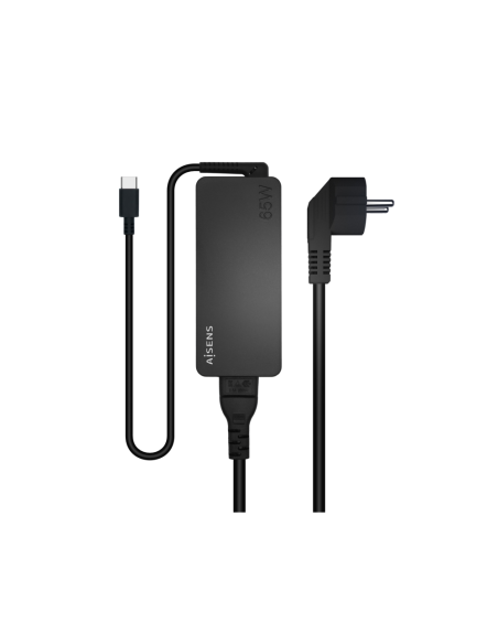 AISENS Cargador 65W PD3.0 1XUSB-C 1.8M, Negro