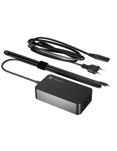 NATEC Grayling USB-C 45W adaptador e inversor de corriente Universal Negro