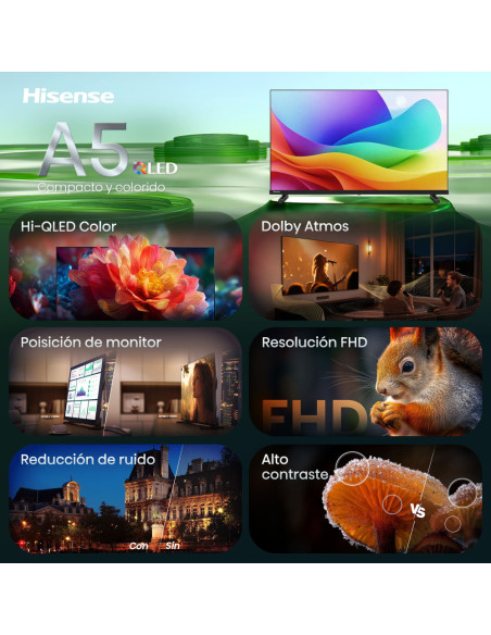 Hisense 40A5S 101,6 cm (40") Full HD Smart TV Wifi Negro 250 cd / m²