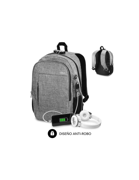 SUBBLIM Mochila para Portátil Urban Lock Backpack 16" Grey