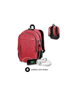 SUBBLIM Mochila para Portátil Urban Lock Backpack 16" Red