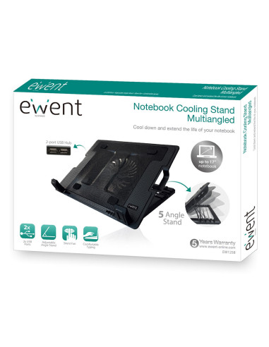 Ewent EW1258 almohadilla fría 43,2 cm (17") 1000 RPM Negro