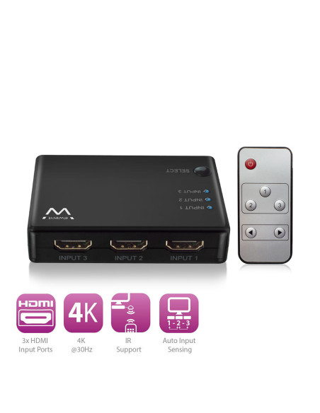 Ewent EW3730 interruptor de video HDMI