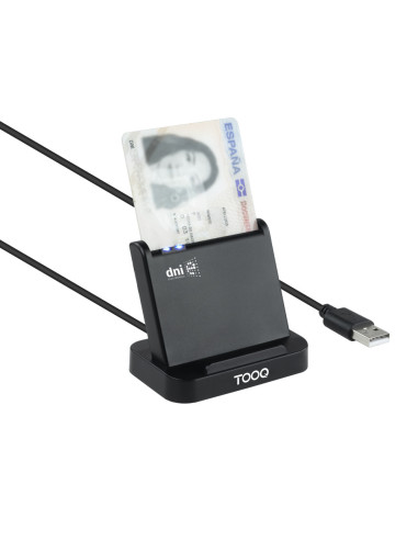 TooQ Lector de Tarjetas Inteligentes DNIe VISION USB 2.0, Negro