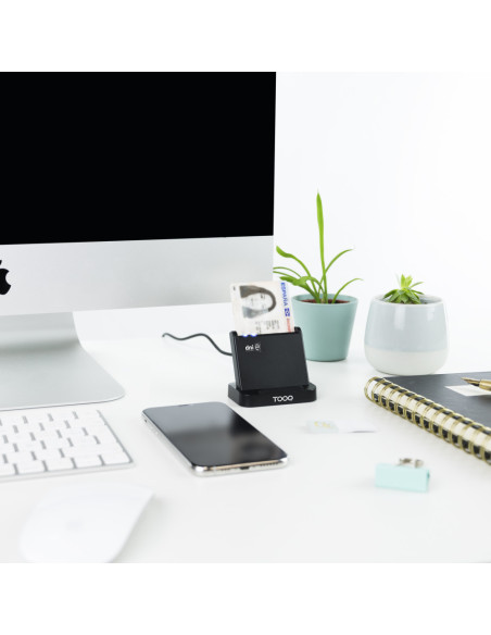 TooQ Lector de Tarjetas Inteligentes DNIe VISION USB 2.0, Negro
