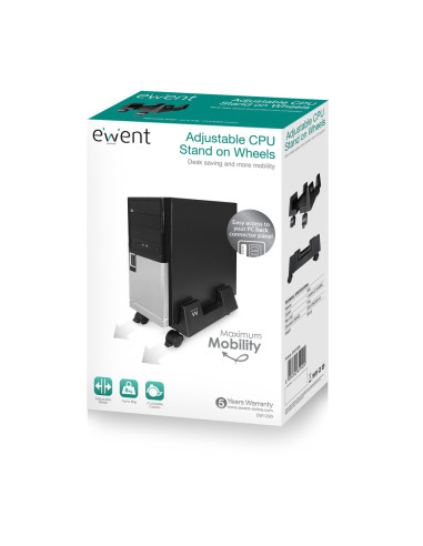 Ewent EW1290 soporte de CPU Carro para equipo informático Negro