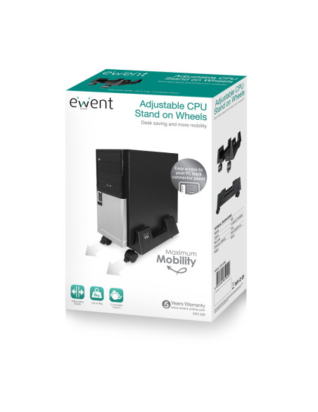 Ewent EW1290 soporte de CPU Carro para equipo informático Negro