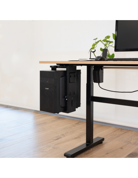 TooQ Soporte Metálico para CPU para Escritorio/Pared, Negro