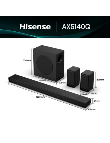 Hisense AX5140Q Negro 5.1.4 canales 600 W
