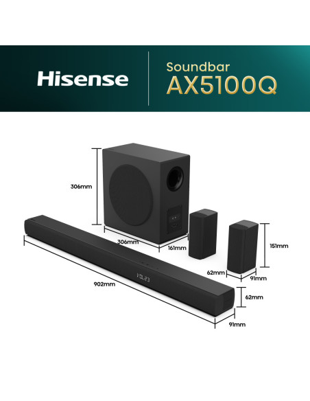 Hisense AX5100Q Negro 5.1 canales 580 W