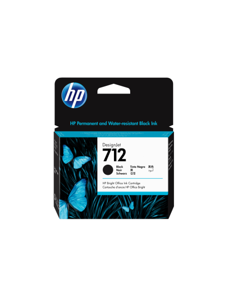HP Cartucho de Tinta DesignJet 712 negro de 80 ml