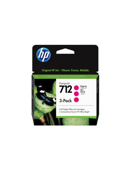 HP Paquete de 3 cartuchos de Tinta DesignJet 712 magenta de 29 ml