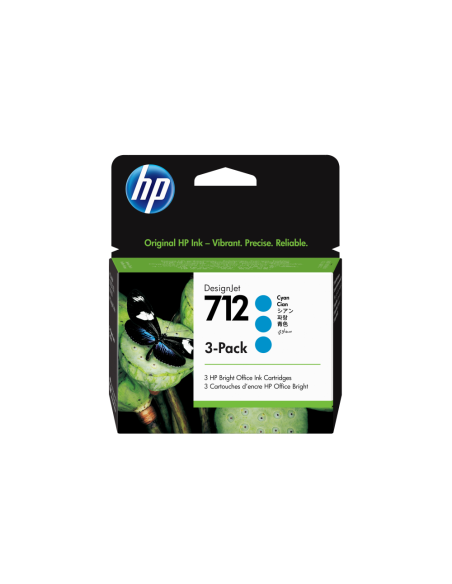 HP Paquete de 3 cartuchos de Tinta DesignJet 712 cian de 29 ml