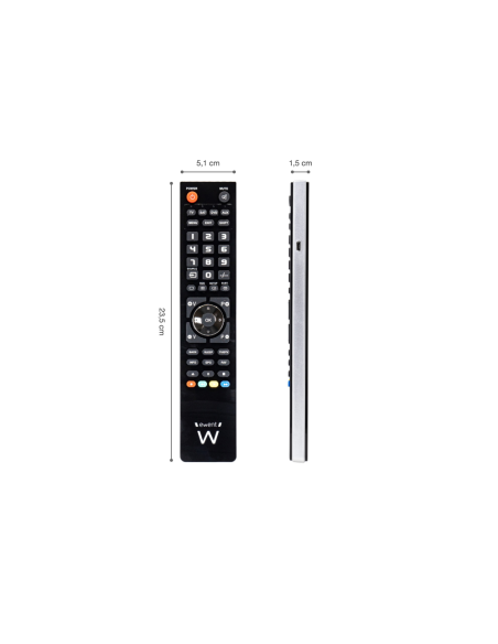 Ewent EW1570 mando a distancia DTT, DVD/Blu-ray, Proyector, SAT, STB, Altavoz para barra de sonido, TV, Universal, VCR Botones