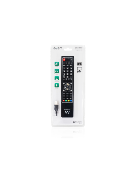 Ewent EW1570 mando a distancia DTT, DVD/Blu-ray, Proyector, SAT, STB, Altavoz para barra de sonido, TV, Universal, VCR Botones