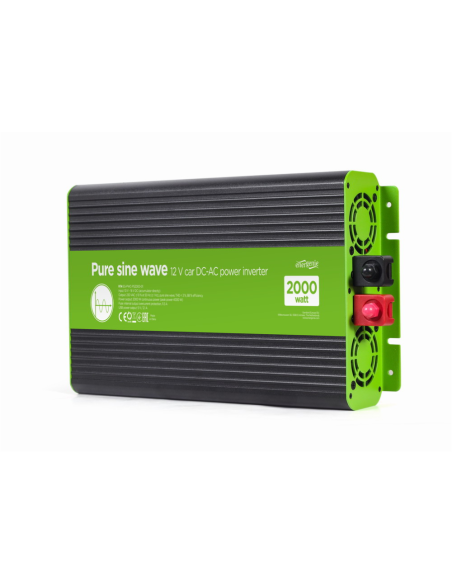 EnerGenie EG-PWC-PS2000-01 adaptador e inversor de corriente Auto 2000 W Negro, Verde