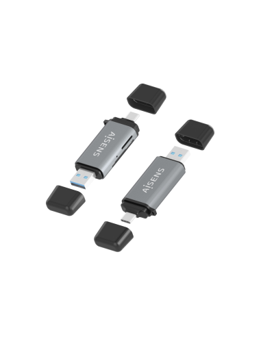 AISENS ASCR-2AC11-GR lector de tarjeta USB 3.2 Gen 1 (3.1 Gen 1) Type-A/Type-C