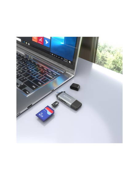 AISENS ASCR-2AC11-GR lector de tarjeta USB 3.2 Gen 1 (3.1 Gen 1) Type-A/Type-C