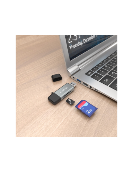 AISENS ASCR-2AC11-GR lector de tarjeta USB 3.2 Gen 1 (3.1 Gen 1) Type-A/Type-C