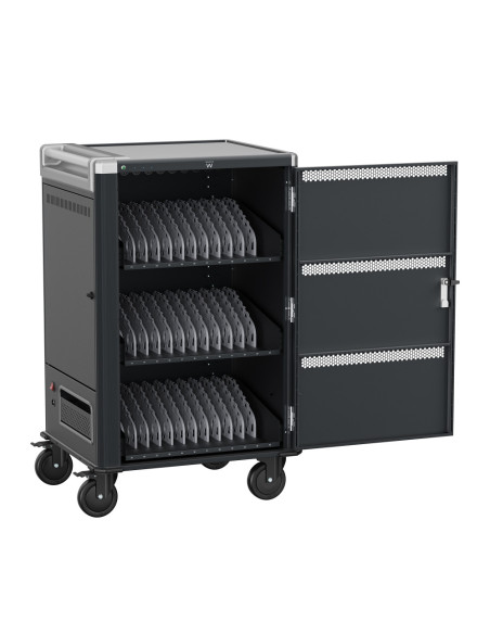 Ewent EW1701 carrito y armario de dispositivo portátil Armario de gestión y carga para dispositivos portátiles Negro, Gris