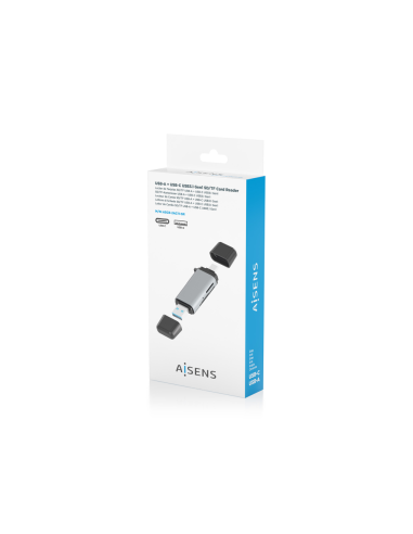 AISENS ASCR-2AC11-GR lector de tarjeta USB 3.2 Gen 1 (3.1 Gen 1) Type-A/Type-C