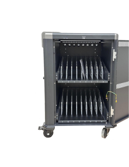 Ewent EW1703 carrito y armario de dispositivo portátil Carro de gestión y carga para dispositivos portátiles Negro, Gris