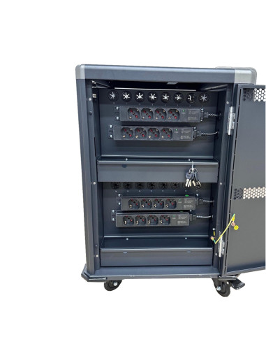 Ewent EW1703 carrito y armario de dispositivo portátil Carro de gestión y carga para dispositivos portátiles Negro, Gris