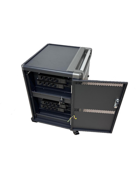 Ewent EW1703 carrito y armario de dispositivo portátil Carro de gestión y carga para dispositivos portátiles Negro, Gris