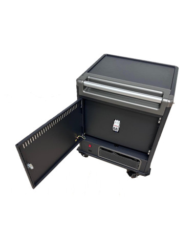 Ewent EW1703 carrito y armario de dispositivo portátil Carro de gestión y carga para dispositivos portátiles Negro, Gris