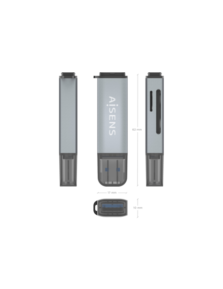 AISENS ASCR-2A09-GR lector de tarjeta USB 3.2 Gen 1 (3.1 Gen 1) Type-A