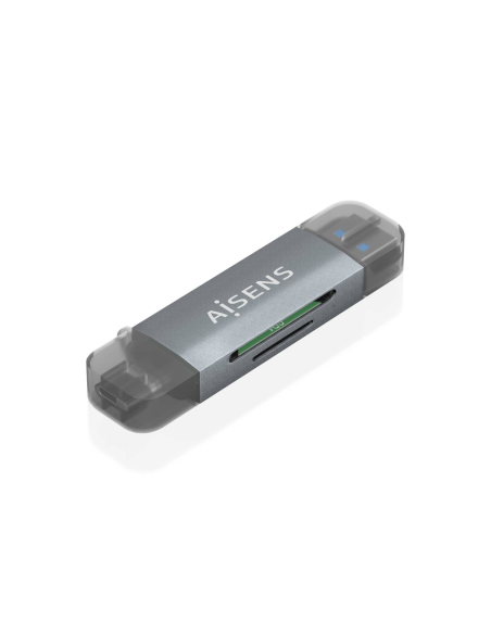 AISENS ASCR-2AC08-GR lector de tarjeta USB 3.2 Gen 1 (3.1 Gen 1) Type-A/Type-C