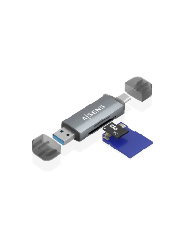AISENS ASCR-2AC08-GR lector de tarjeta USB 3.2 Gen 1 (3.1 Gen 1) Type-A/Type-C