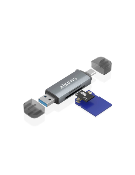 AISENS ASCR-2AC08-GR lector de tarjeta USB 3.2 Gen 1 (3.1 Gen 1) Type-A/Type-C