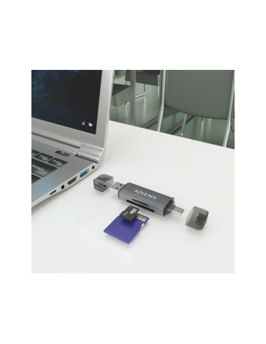 AISENS ASCR-2AC08-GR lector de tarjeta USB 3.2 Gen 1 (3.1 Gen 1) Type-A/Type-C