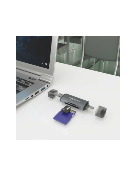 AISENS ASCR-2AC08-GR lector de tarjeta USB 3.2 Gen 1 (3.1 Gen 1) Type-A/Type-C