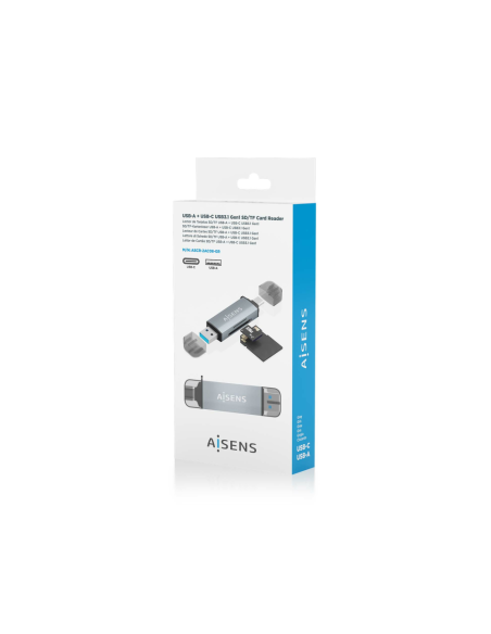 AISENS ASCR-2AC08-GR lector de tarjeta USB 3.2 Gen 1 (3.1 Gen 1) Type-A/Type-C