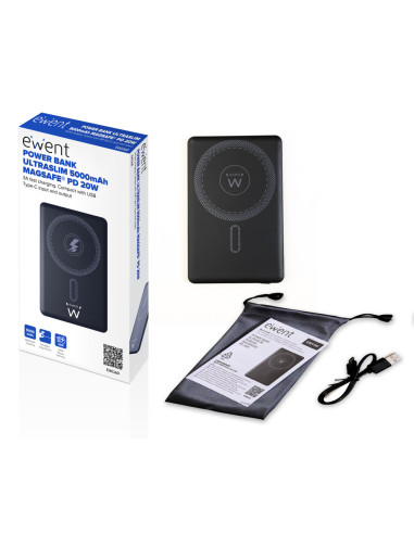 Ewent EW1160 batería externa Polímero de litio Cargador inalámbrico Negro