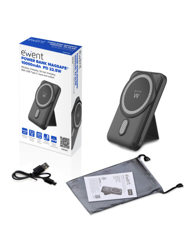 Ewent EW1162 batería externa Polímero de litio Cargador inalámbrico Negro