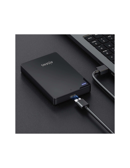 AISENS Caja Externa 2,5? 9.5mm SATA a USB 3.0/USB3.1 Gen1, Negra