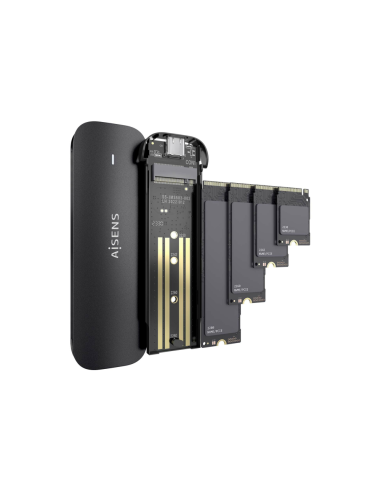 AISENS ASM2-024B caja para disco duro externo Caja externa para unidad de estado sólido (SSD) Negro