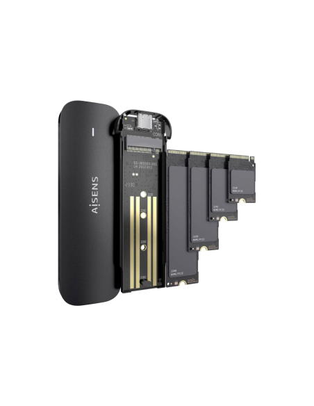 AISENS ASM2-024B caja para disco duro externo Caja externa para unidad de estado sólido (SSD) Negro