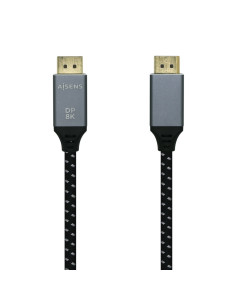 AISENS Cable Displayport V1.4 8k@60hz, DP/M-DP/M, Gris/Negro, 3.0m