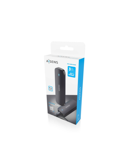 AISENS ASM2-024B caja para disco duro externo Caja externa para unidad de estado sólido (SSD) Negro